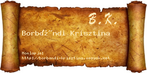 Borbándi Krisztina névjegykártya