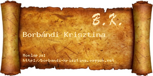 Borbándi Krisztina névjegykártya