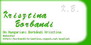 krisztina borbandi business card