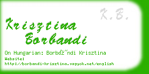 krisztina borbandi business card